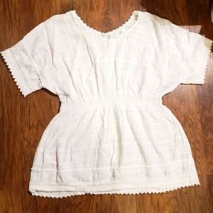 Dressbarn white silver sparkle wasted top